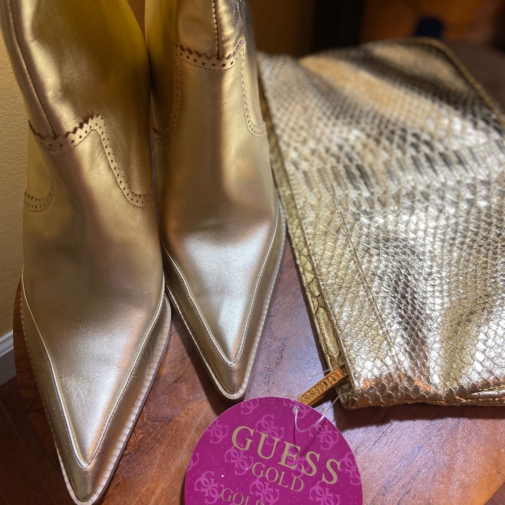 XOXO Shimmering Gold Heeled Boots